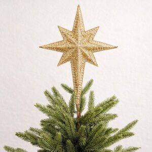 Gold Bethlehem Star Beaded Tree Topper, Balsam Hill